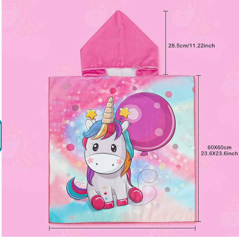 Cute Unicorn Hooded Towel | Towel for Kids
