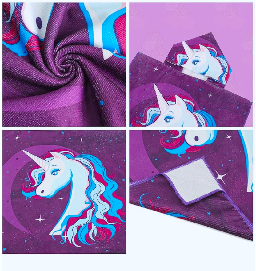 Unicorn Hooded Towel
 – Bubble Berry
