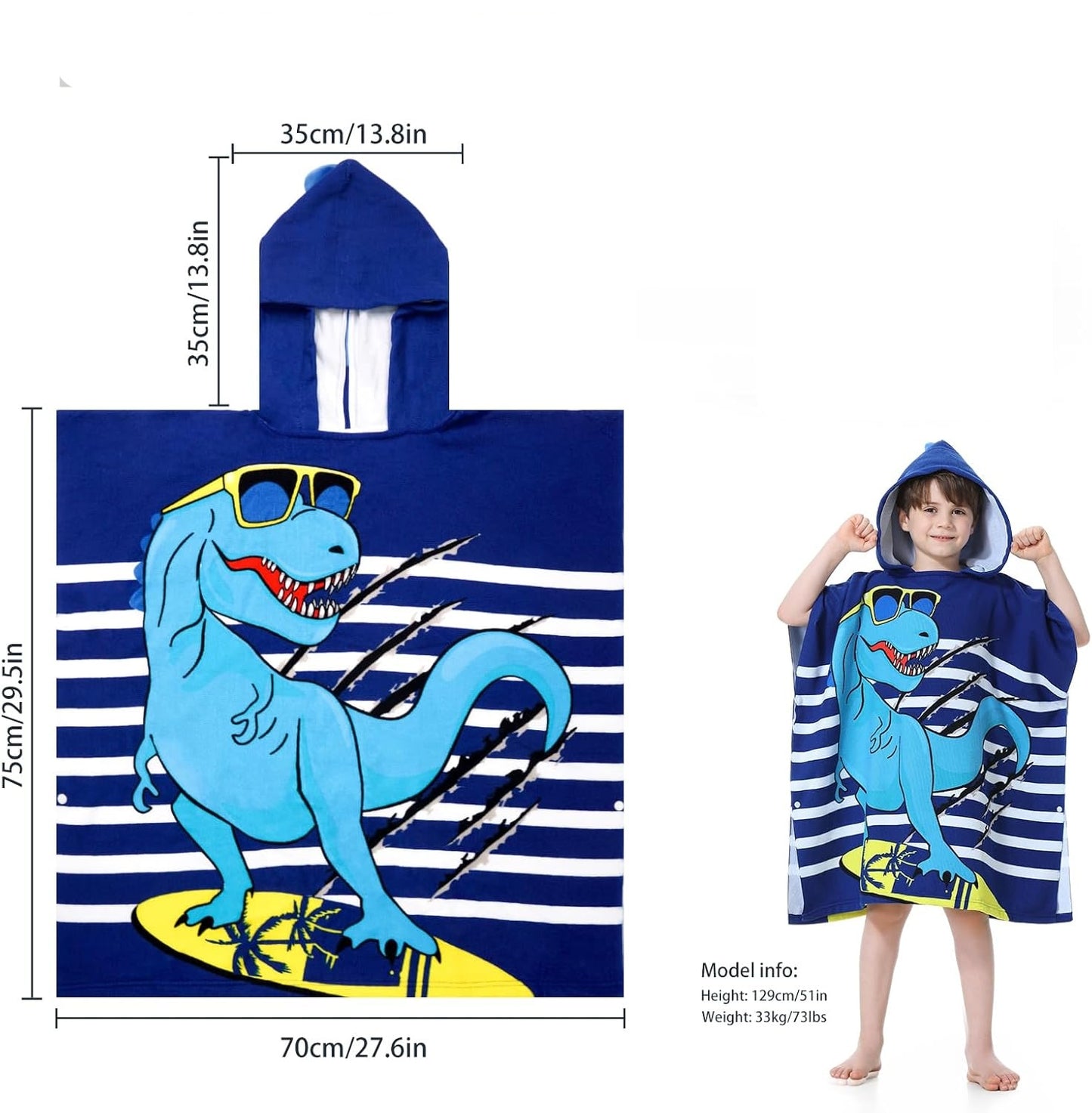 Smart Dino Hooded Towel