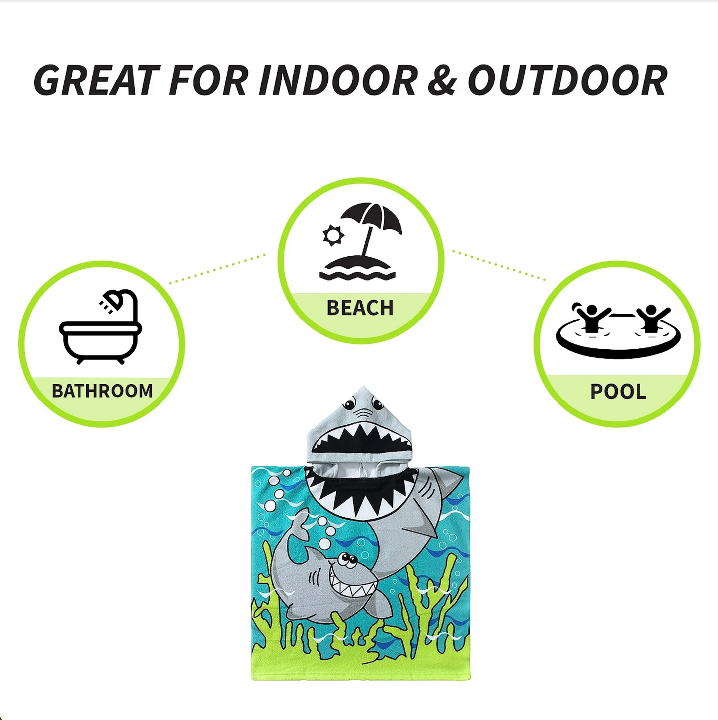 Shark Hooded Towel | Bath Towel for kids