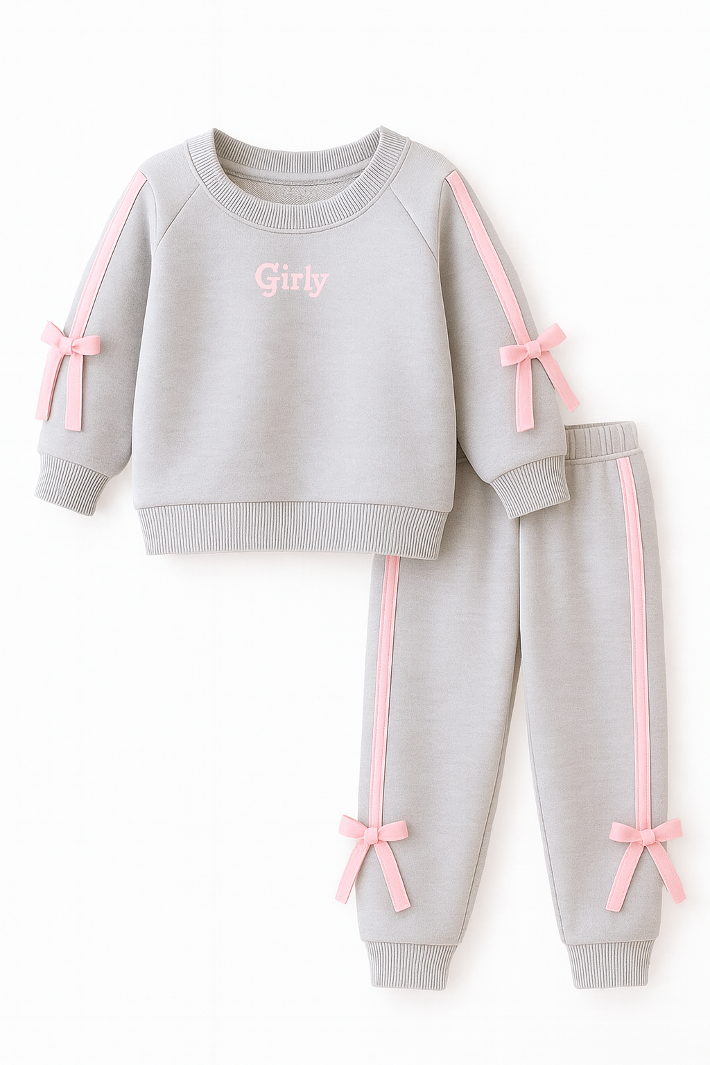 Girly Bow Winter Sweatshirt Set