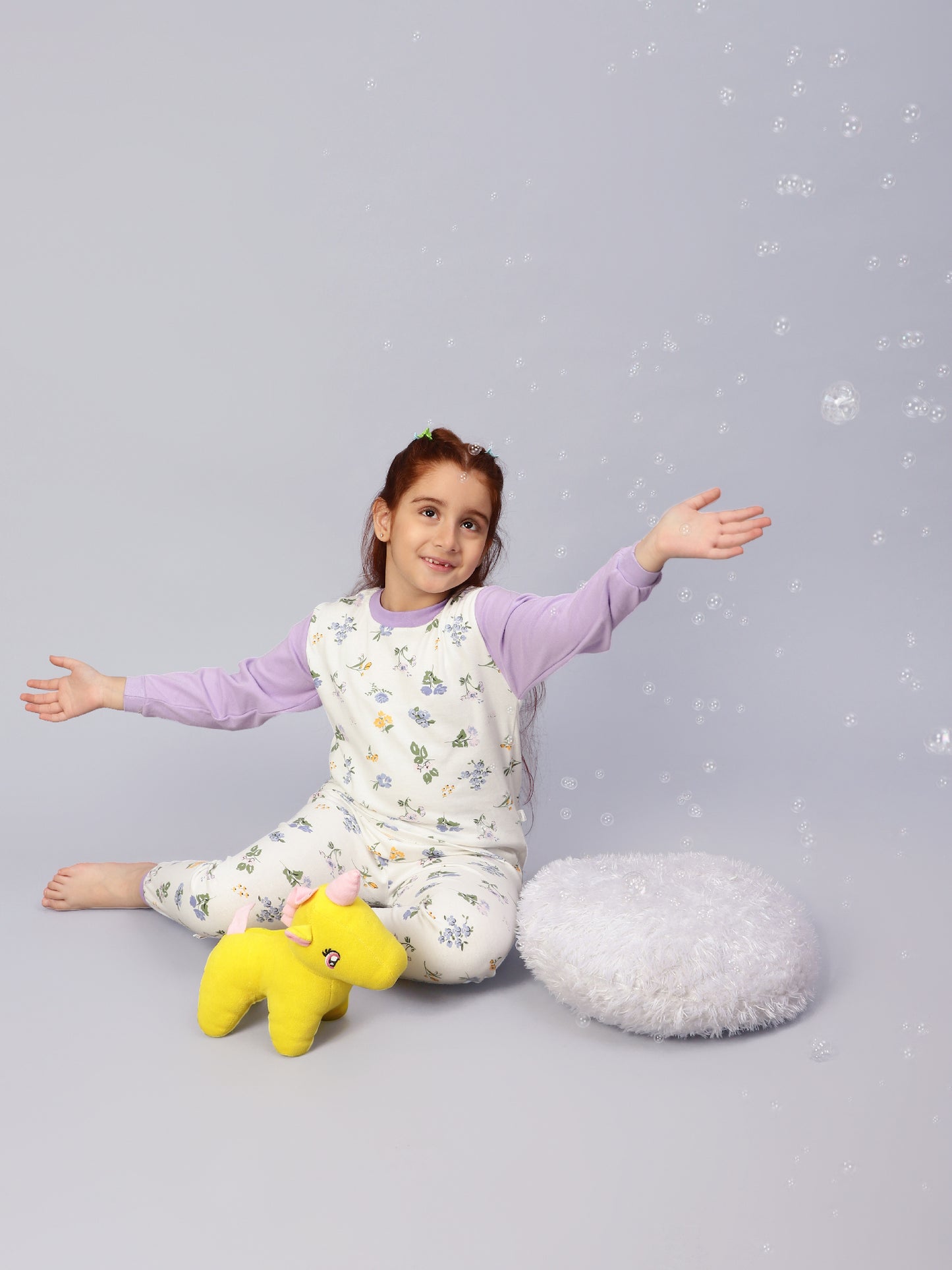 Purple Flowers Sleep Set- Cotton