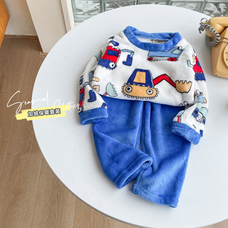 Blue and White Crane Sleep Set- Cozy Winters