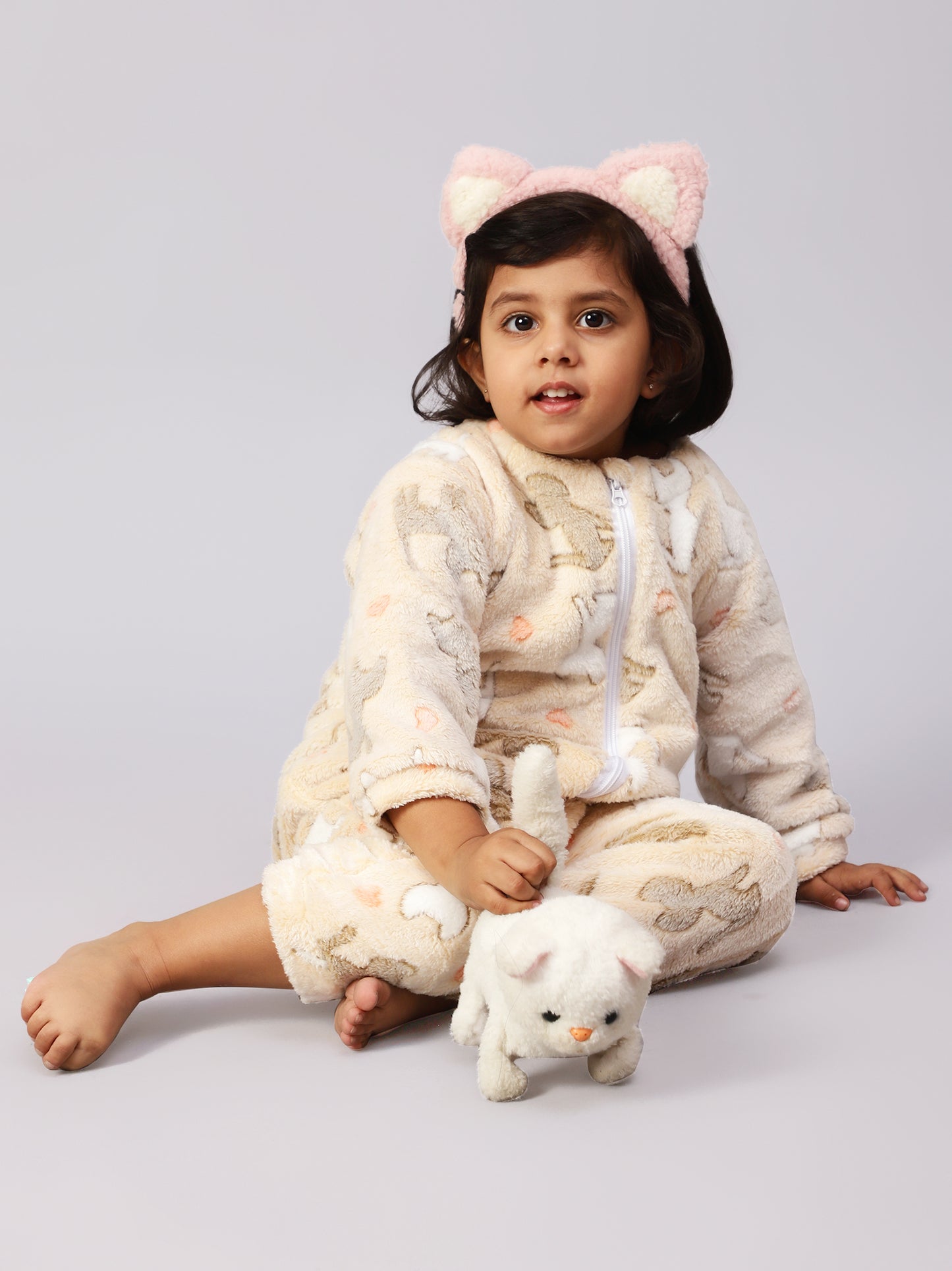 Baby Beige Cat Romper