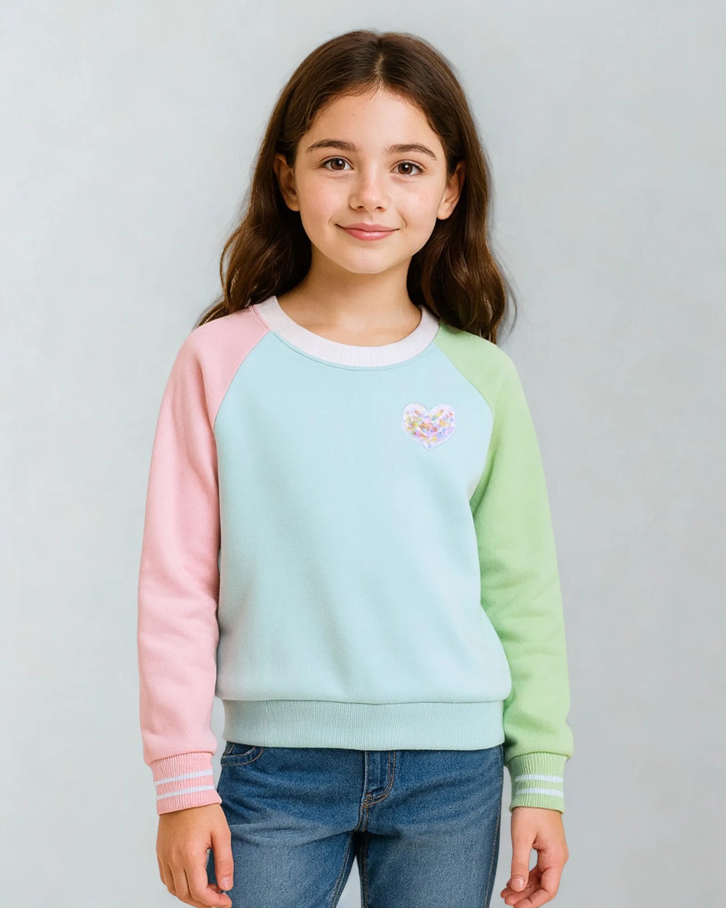 Playful Heart Pastel Winter Sweatshirt