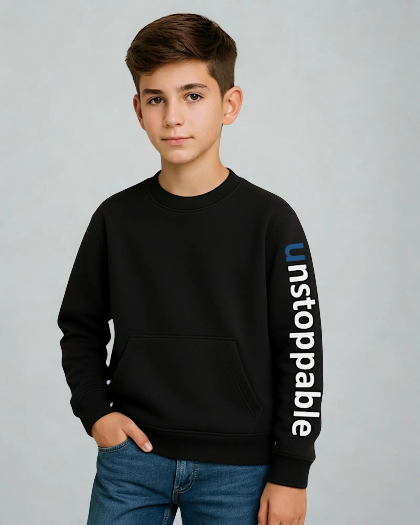Unstoppable Power Black Winter Sweatshirt