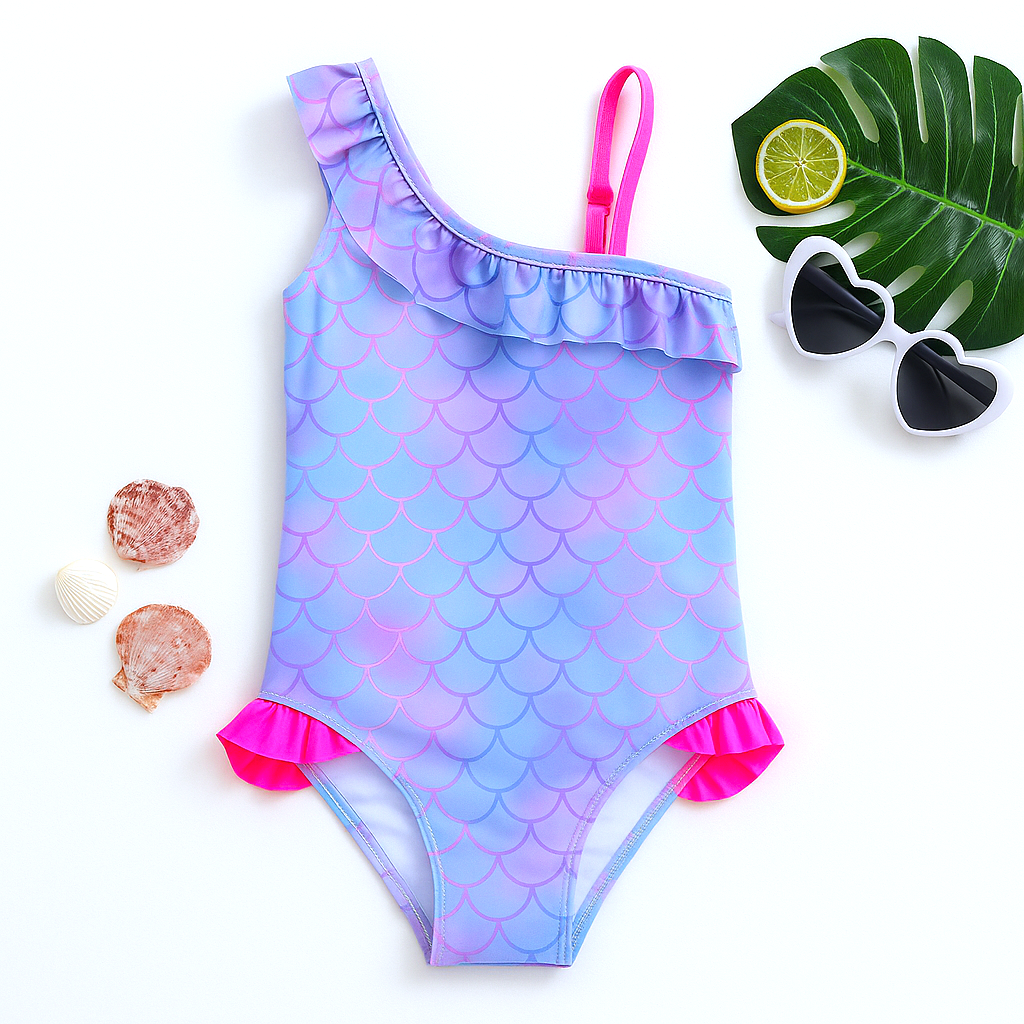 Melon Pop Ruffle Swim Suit