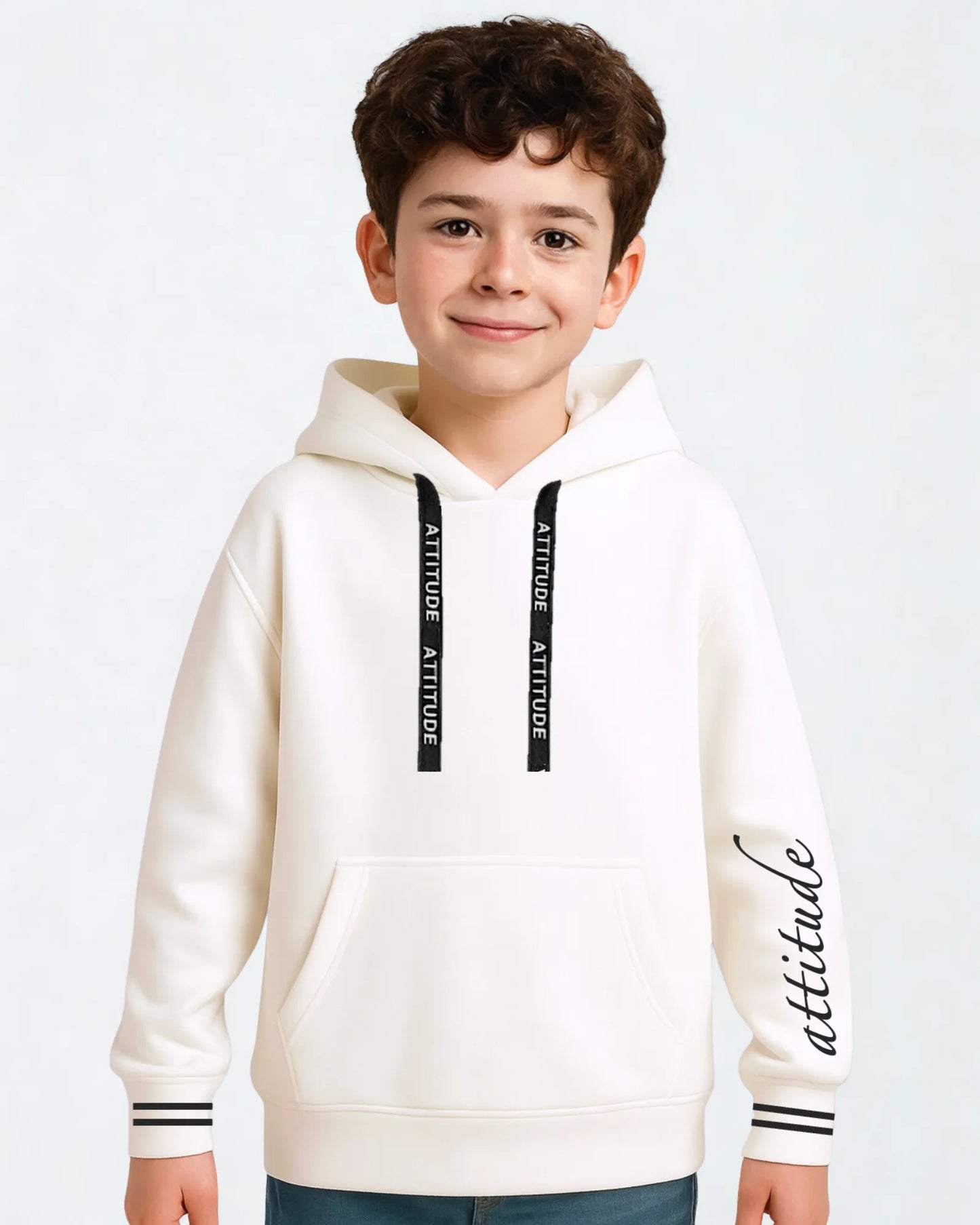 Urban Attitude White Winter Hoodie Sweatshirt