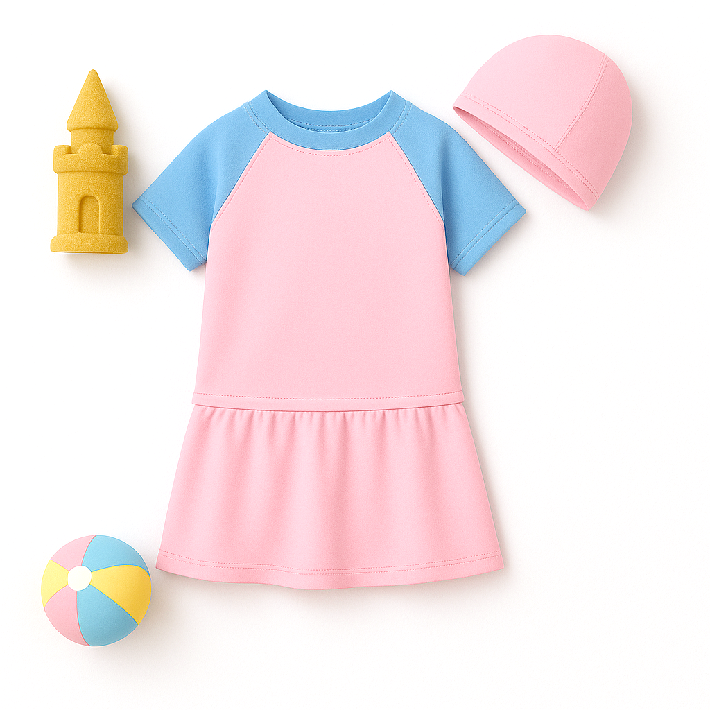 Enchanted Pool Party Frock Swimsuit with Cap