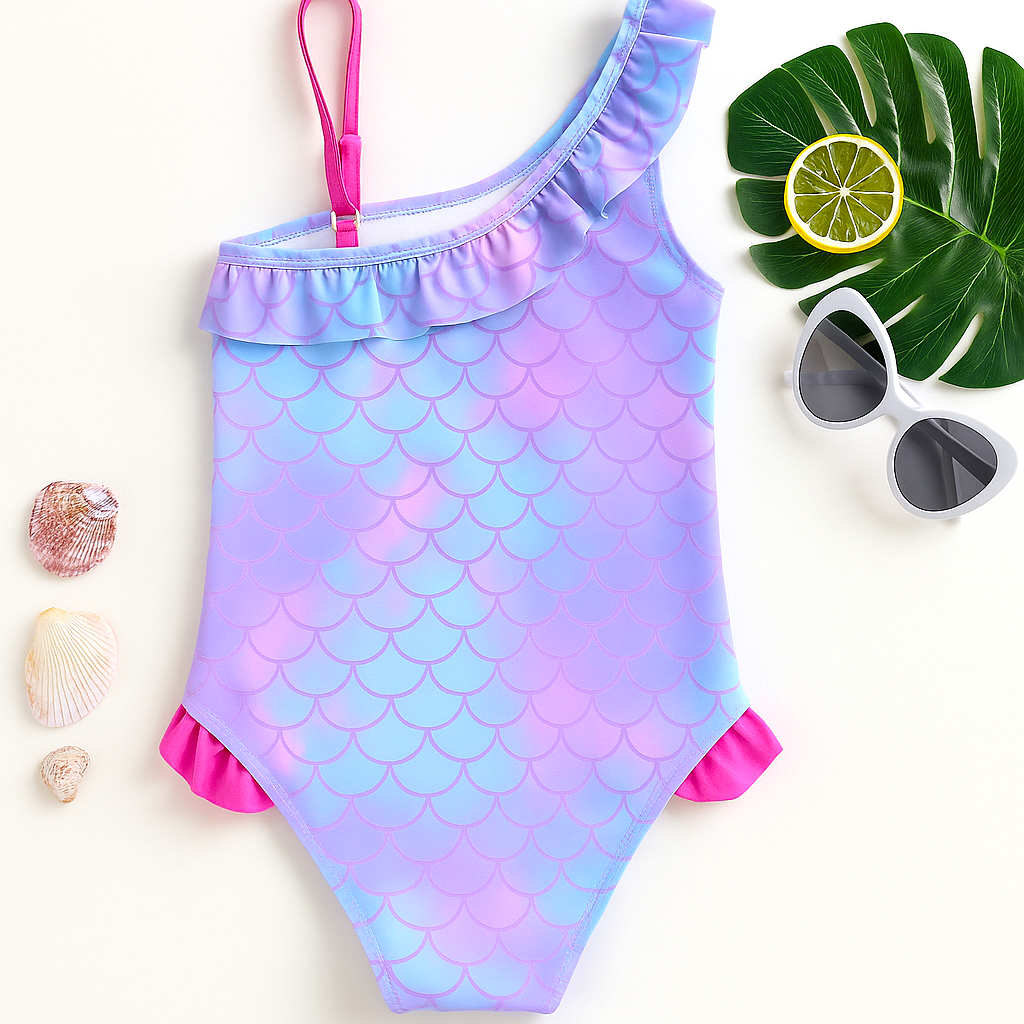 Melon Pop Ruffle Swim Suit