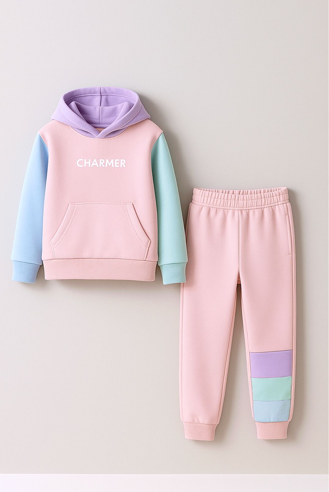 Candy Hue Charmer Winter Hoodie Sweatshirt Set