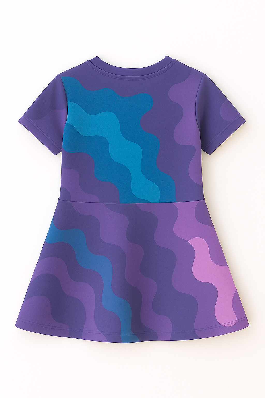 Purple Whirl Unicorn Frock Swimsuit with Cap