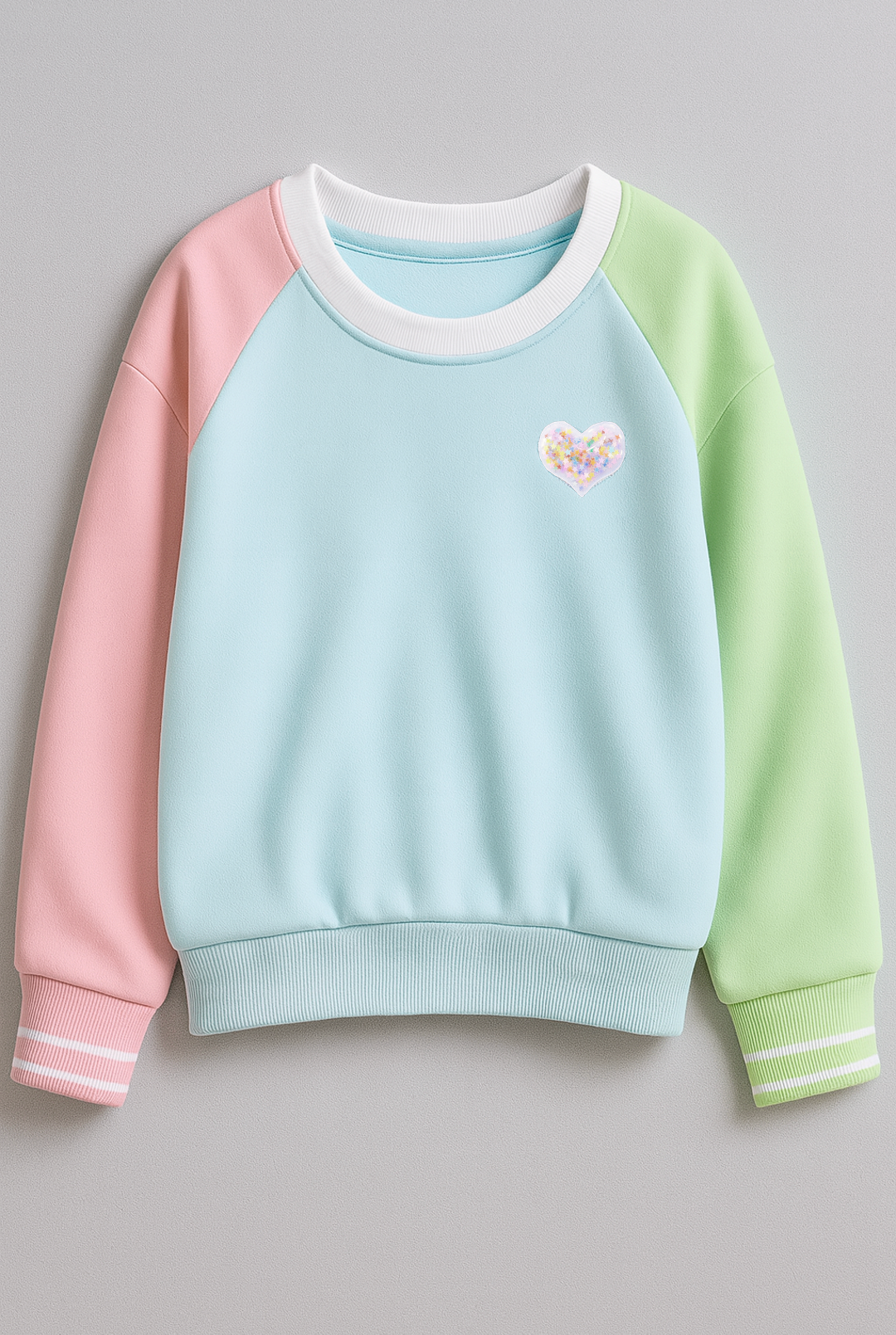 Playful Heart Pastel Winter Sweatshirt