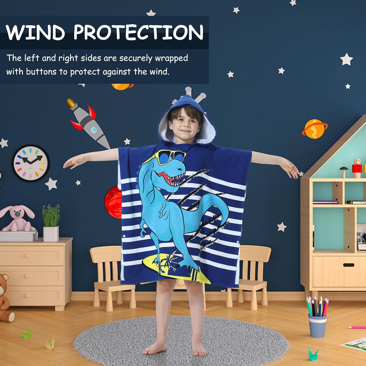 Smart Dino Hooded Towel