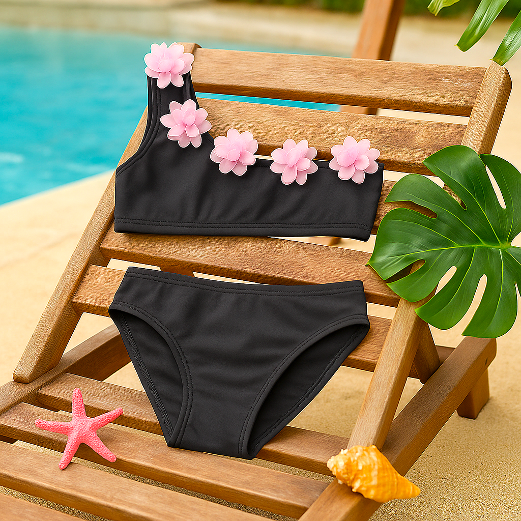 Chic Petal Wave Bikini Swimsuit