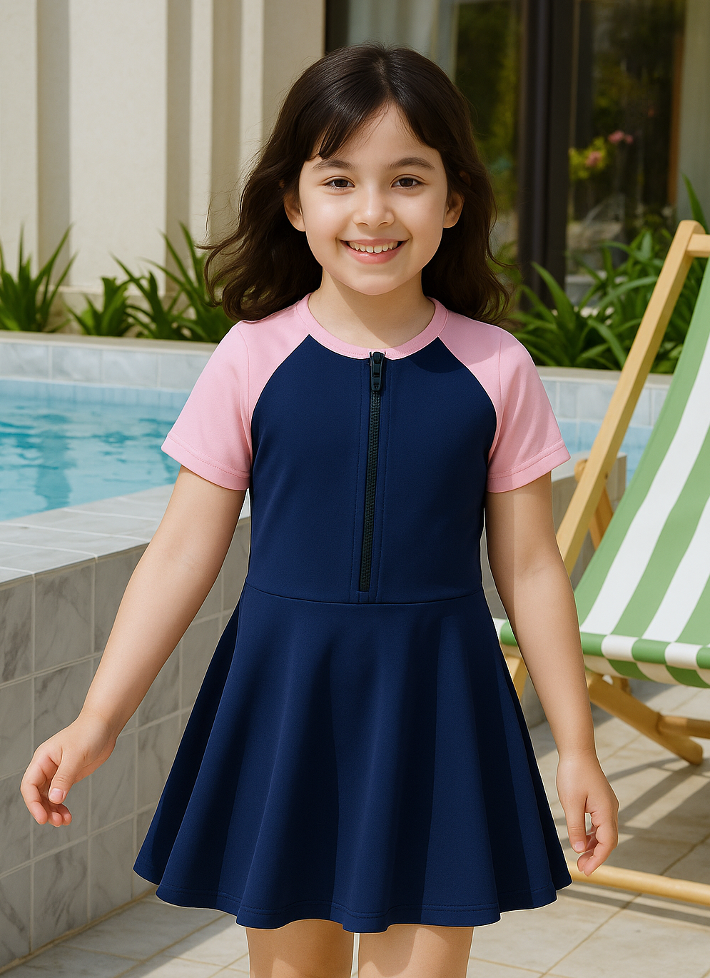 Navy Dash Swimsuit Dress