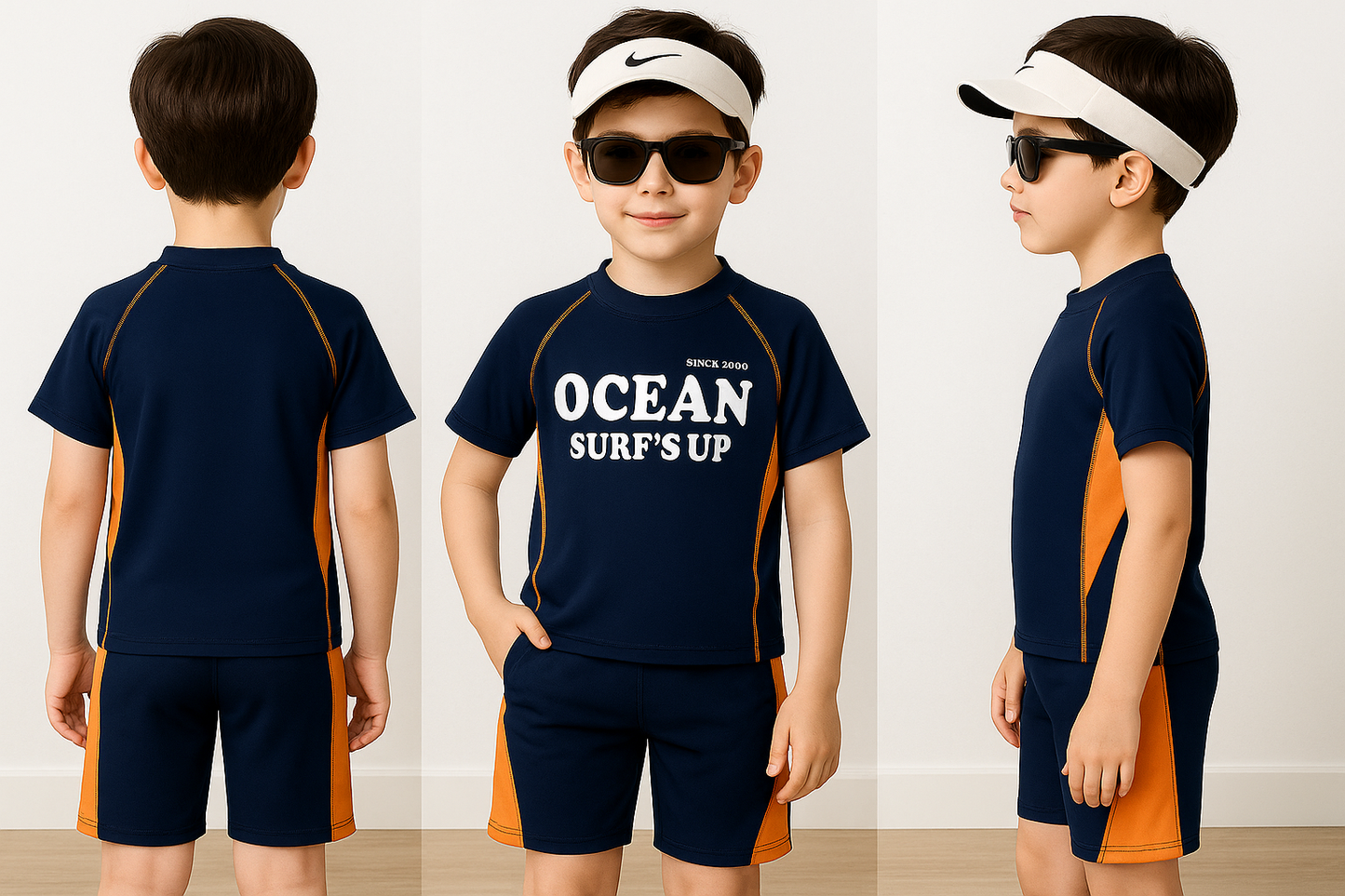 Orange Blaze 3-Piece Swimsuit
