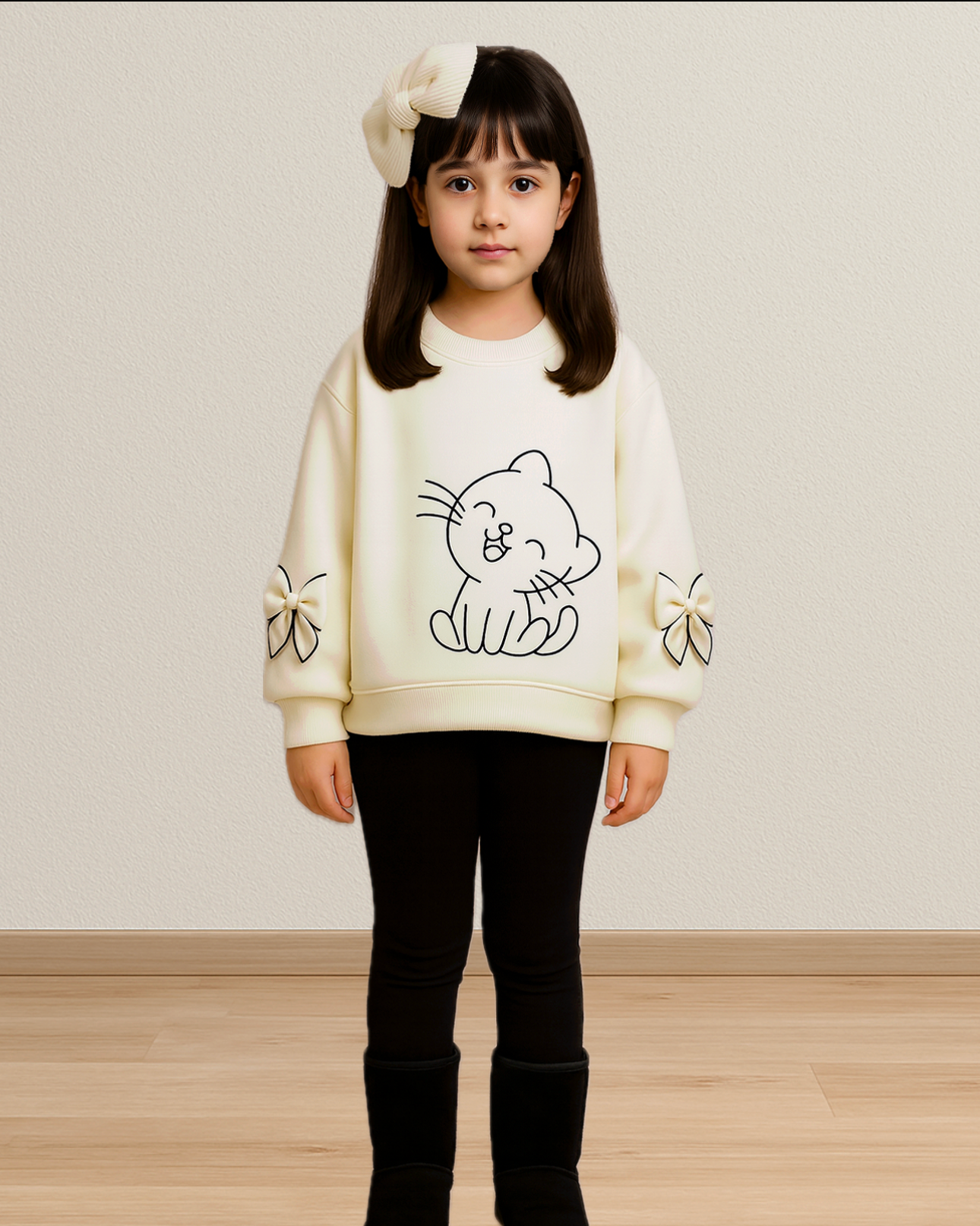 Little Meow Bow Winter Sweatshirt
