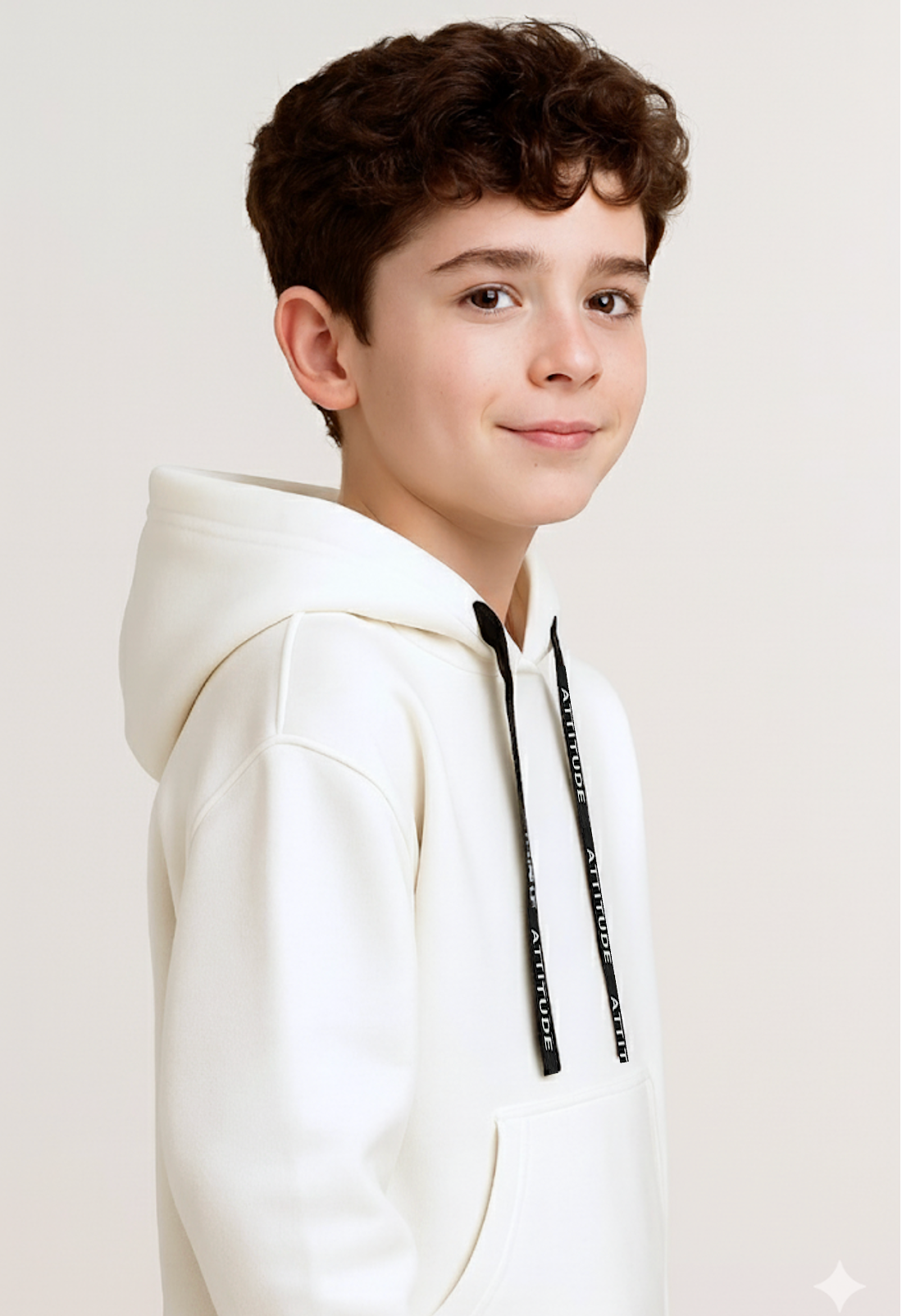 Urban Attitude White Winter Hoodie Sweatshirt