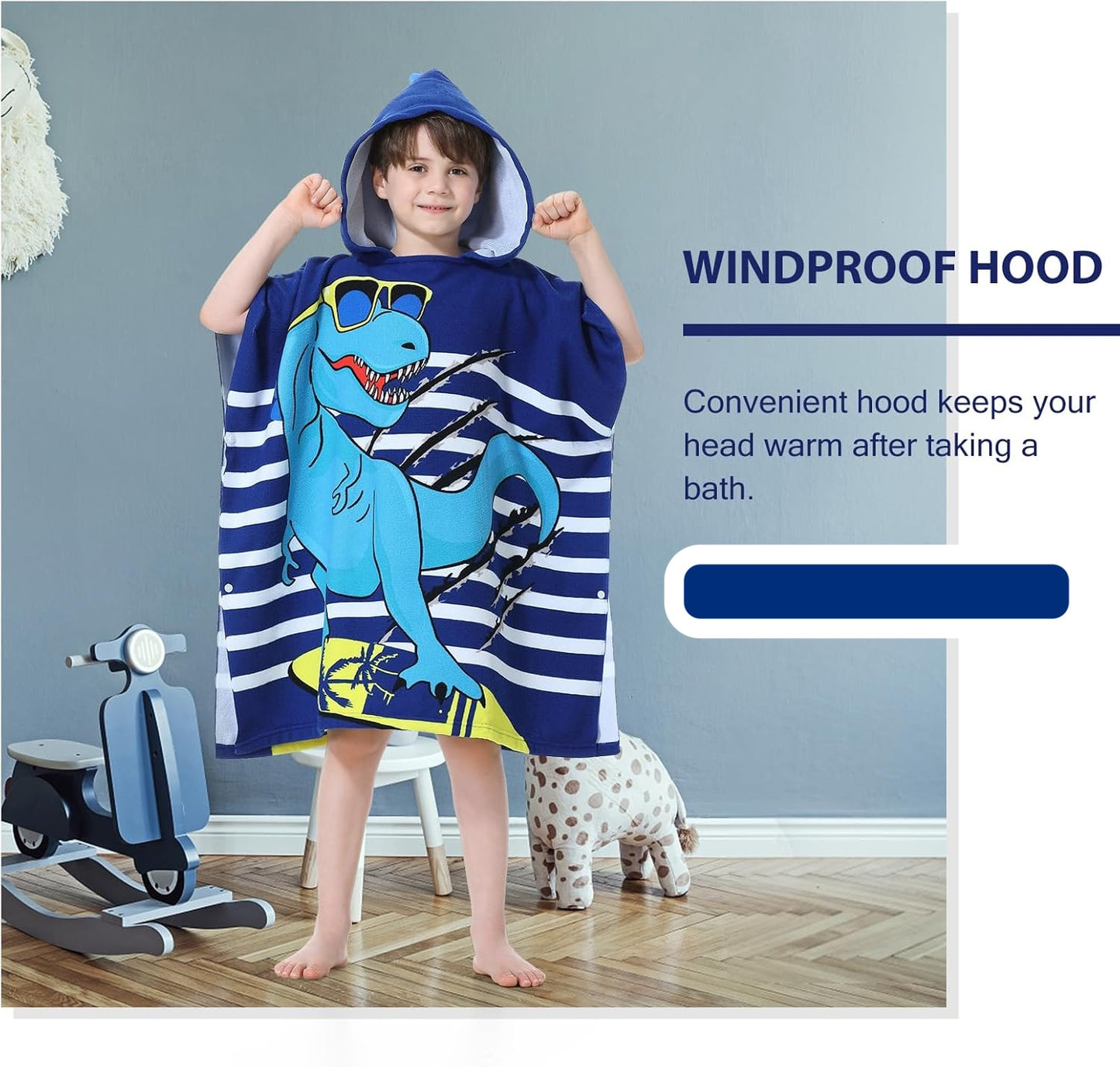 Smart Dino Hooded Towel