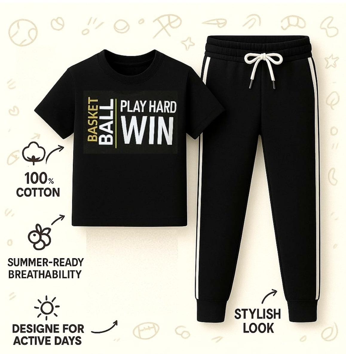 Game Mode Black Co-ord Set
