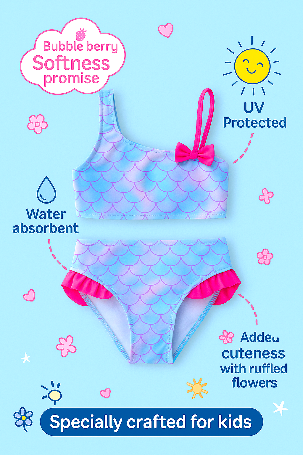Mystic Fin Splash Swimsuit Set