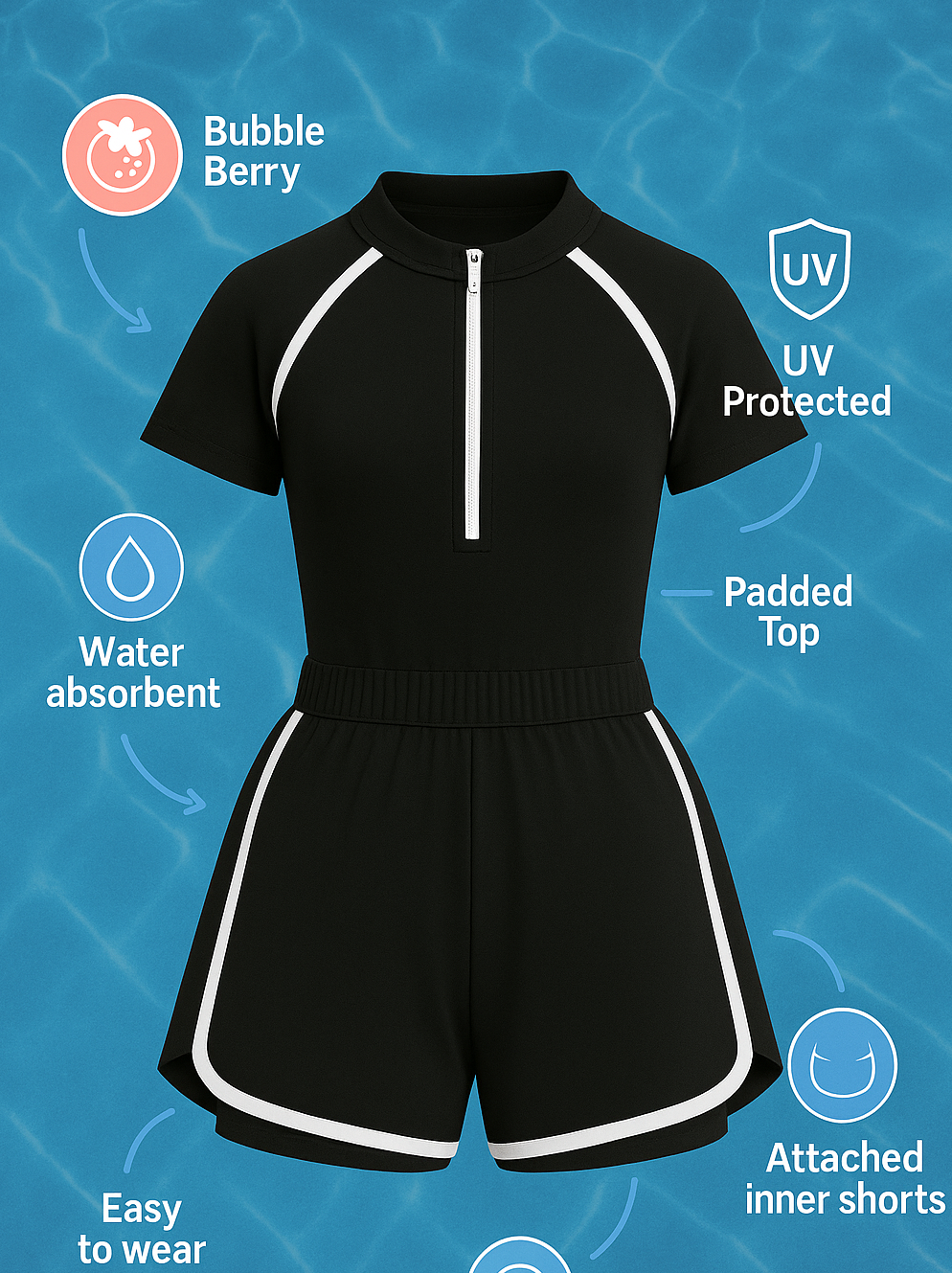 BlackStream Zip Swimsuit