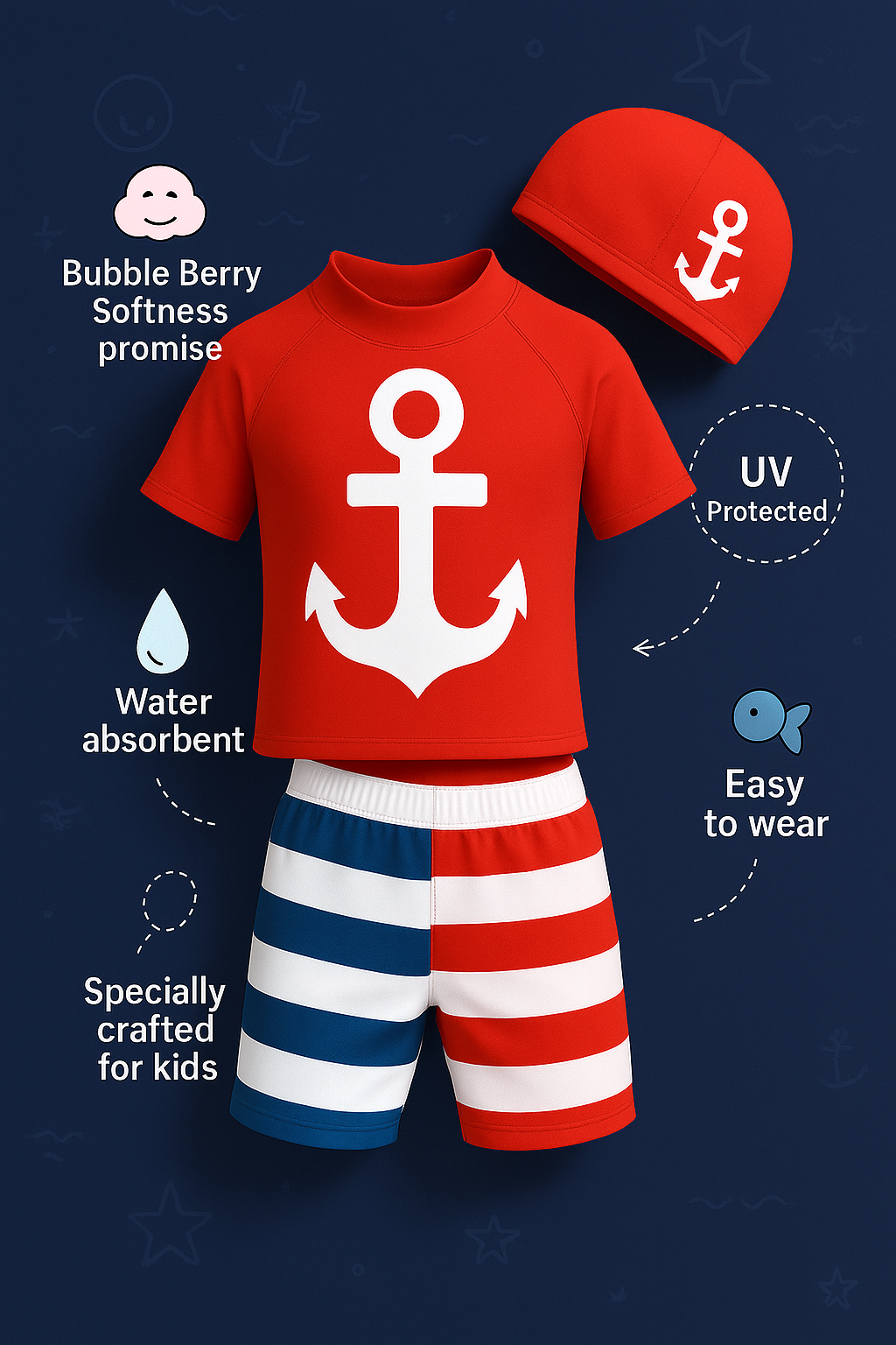 Little Sailor Rashguard Swim Set
