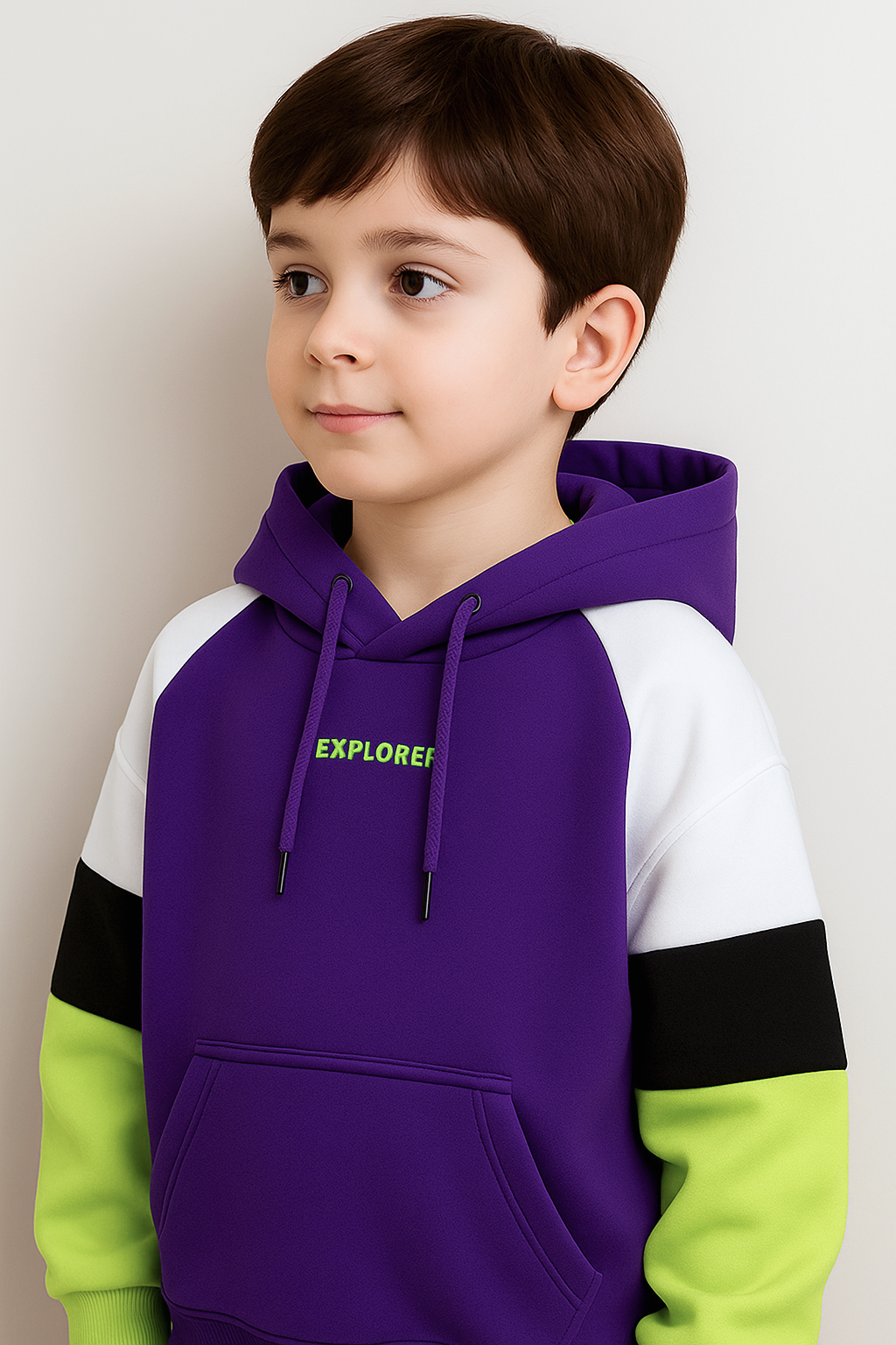 Urban Explorer Colourblock  Winter Hoodie Sweatshirt