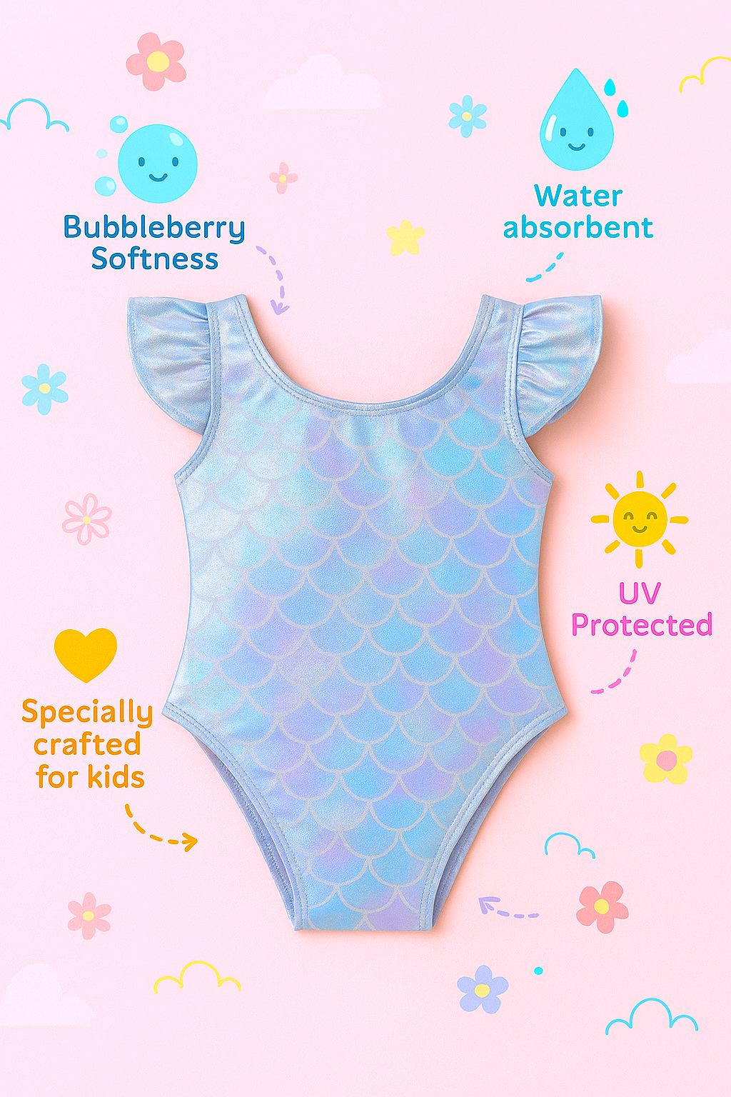 Twilight Twinkle Swimwear with Cap and Bow