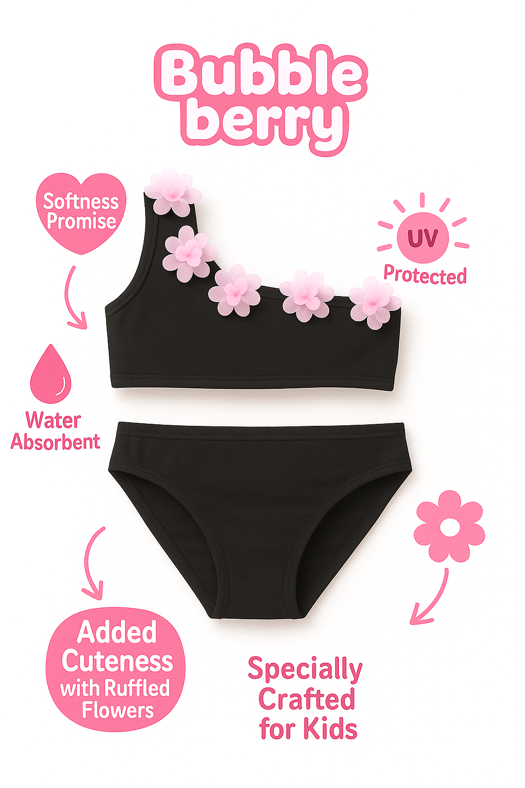 Chic Petal Wave Bikini Swimsuit
