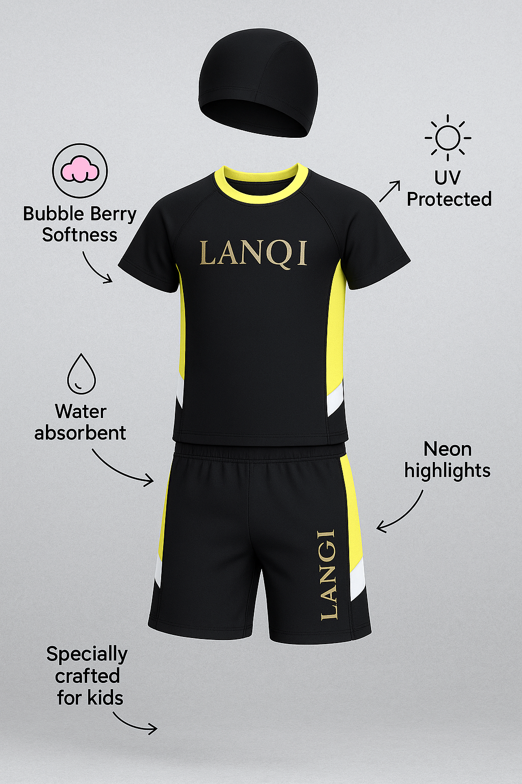 Black Bolt Sport Swim Set