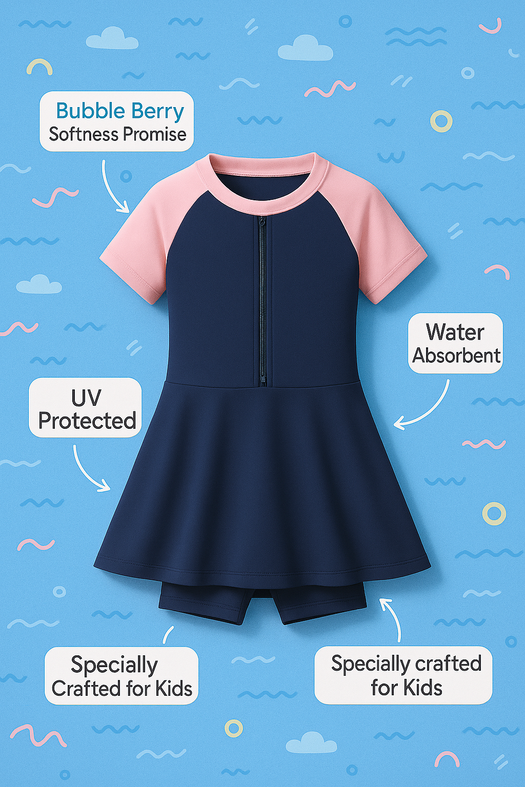Navy Dash Swimsuit Dress
