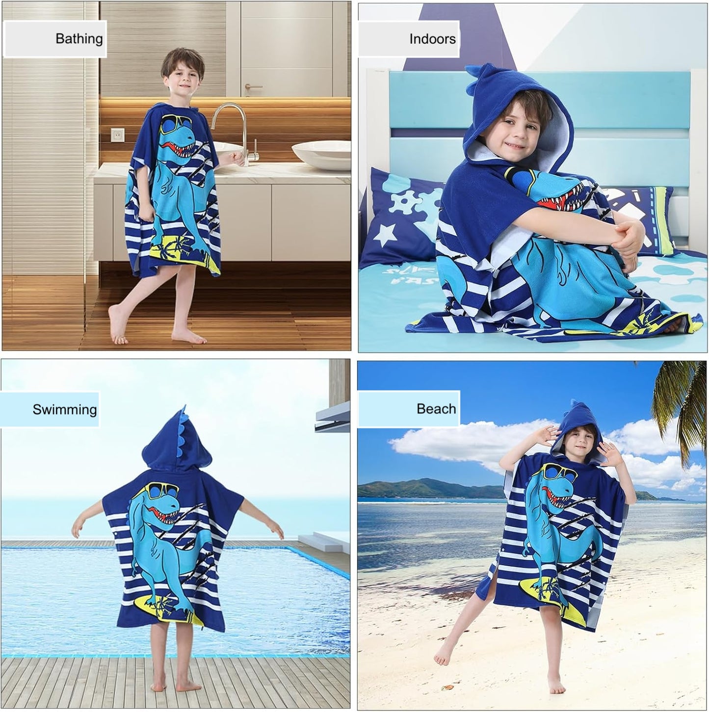 Smart Dino Hooded Towel