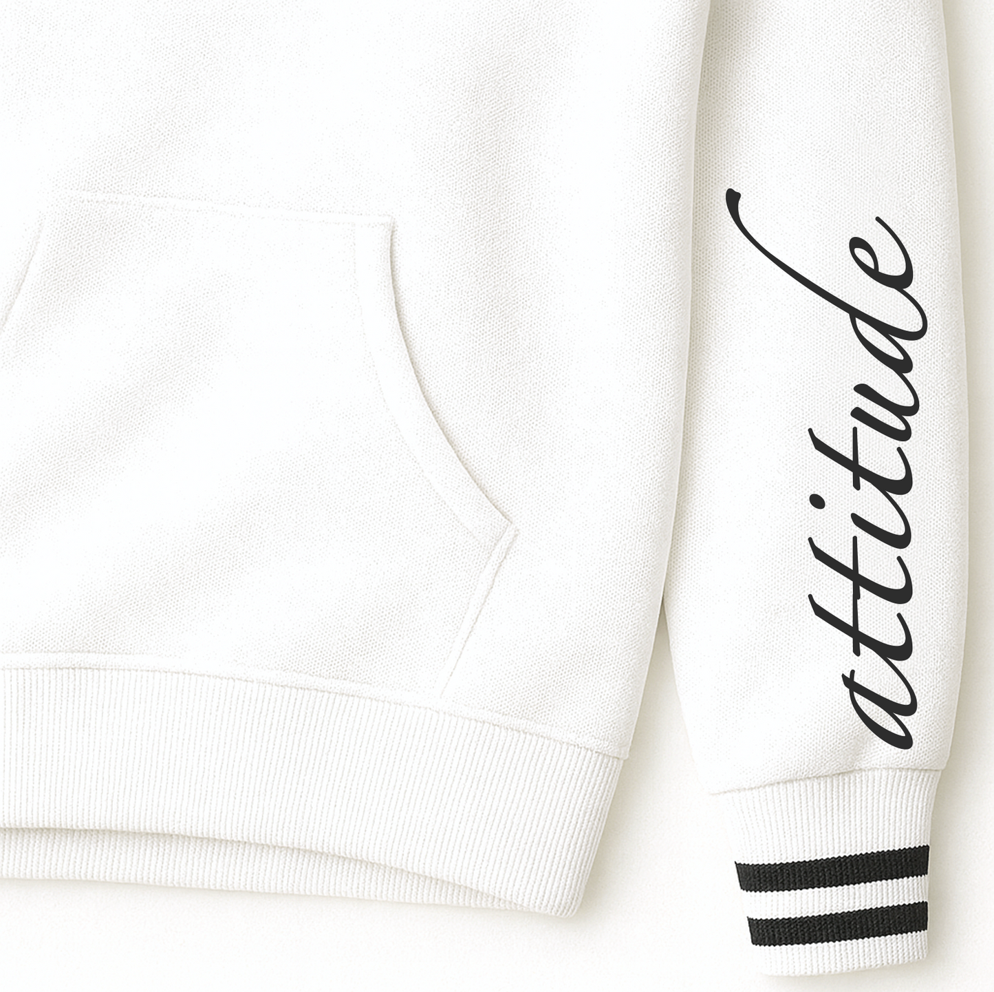 Urban Attitude White Winter Hoodie Sweatshirt
