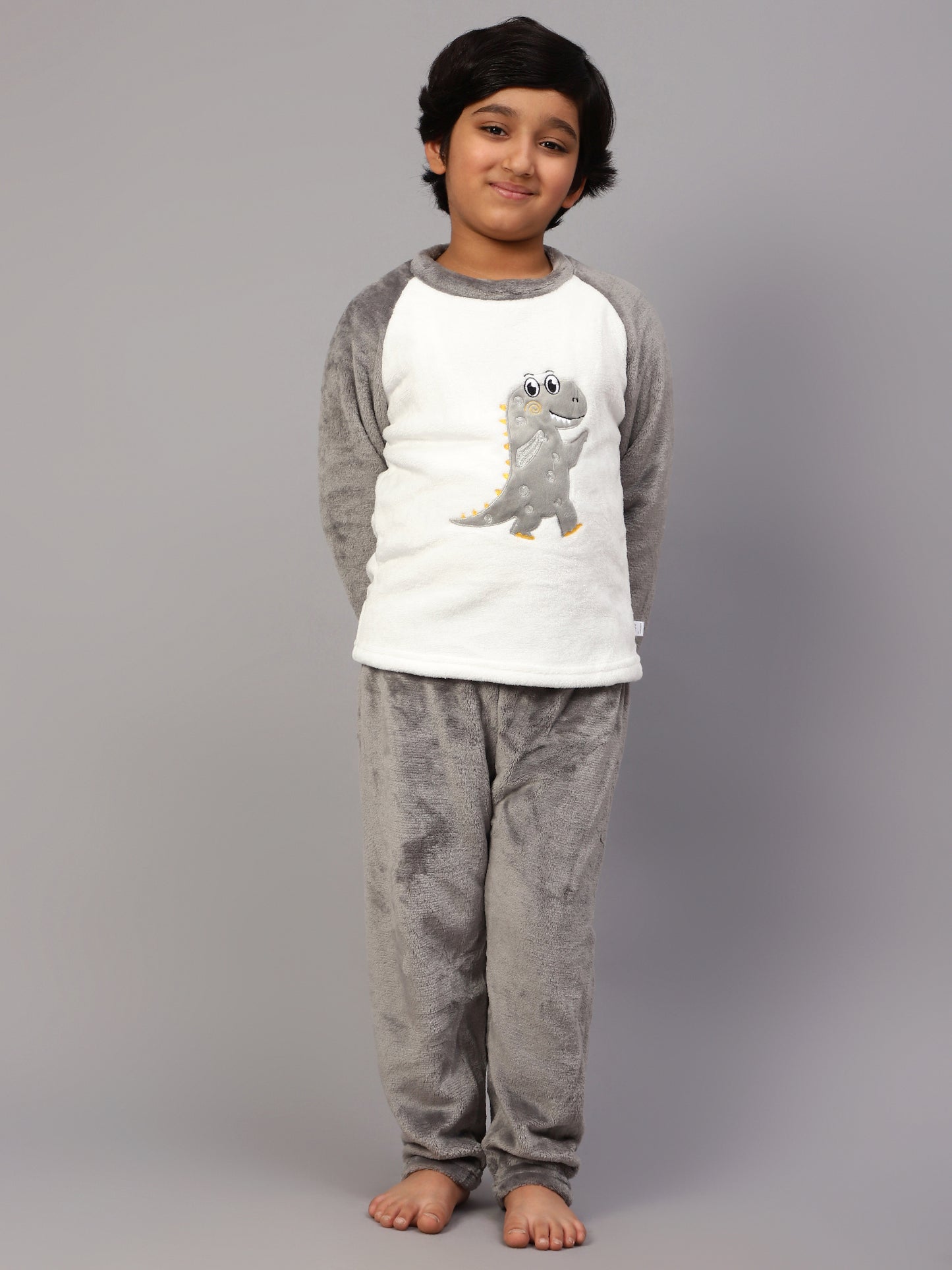 Grey and White Dino Sleep Set- Cozy Winters
