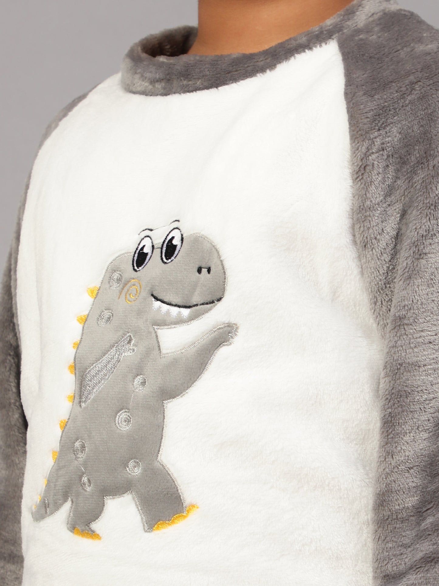 Grey and White Dino Sleep Set- Cozy Winters