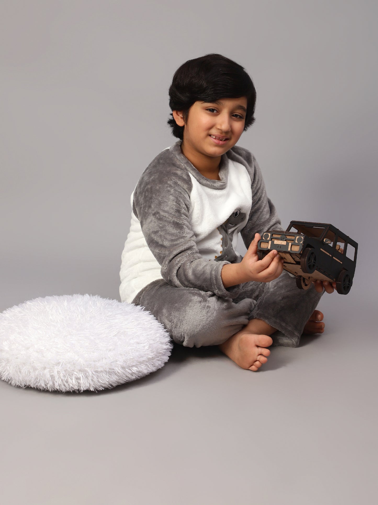 Grey and White Dino Sleep Set- Cozy Winters