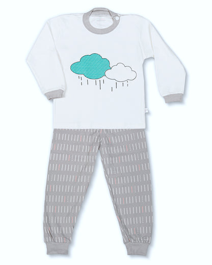 Grey and White Rain Sleep Set- Cotton