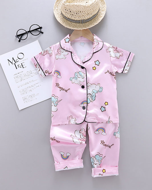 Pink Unicorn Sleep Set- Satin