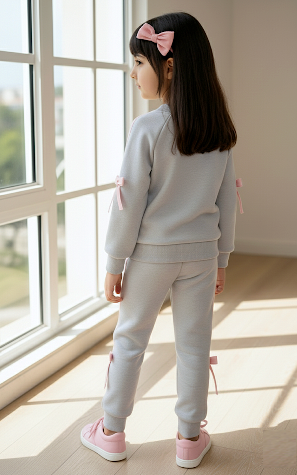 Girly Bow Winter  Sweatshirt Set