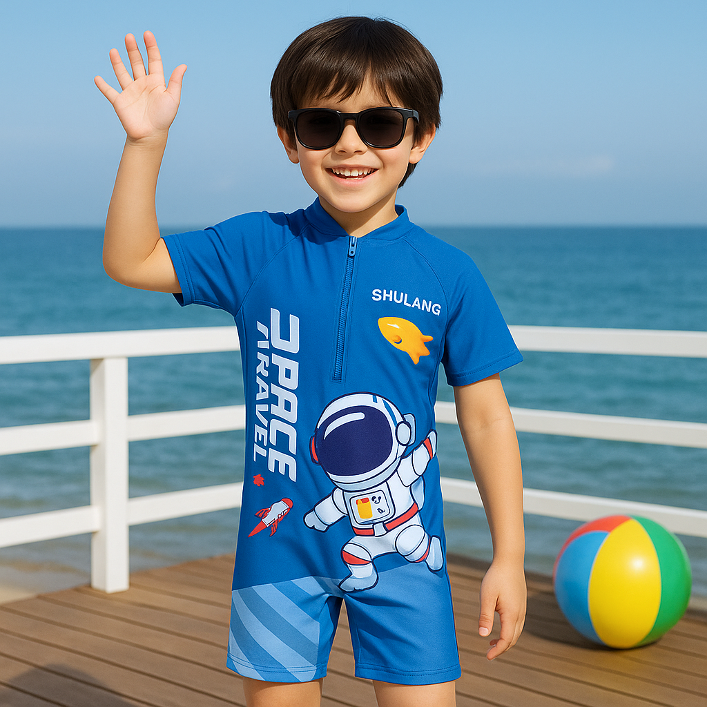 Galaxy Explorer Swim Suit - Light Blue