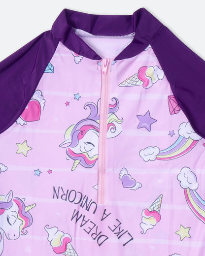 Rainbow Unicorn Legsuit- Purple