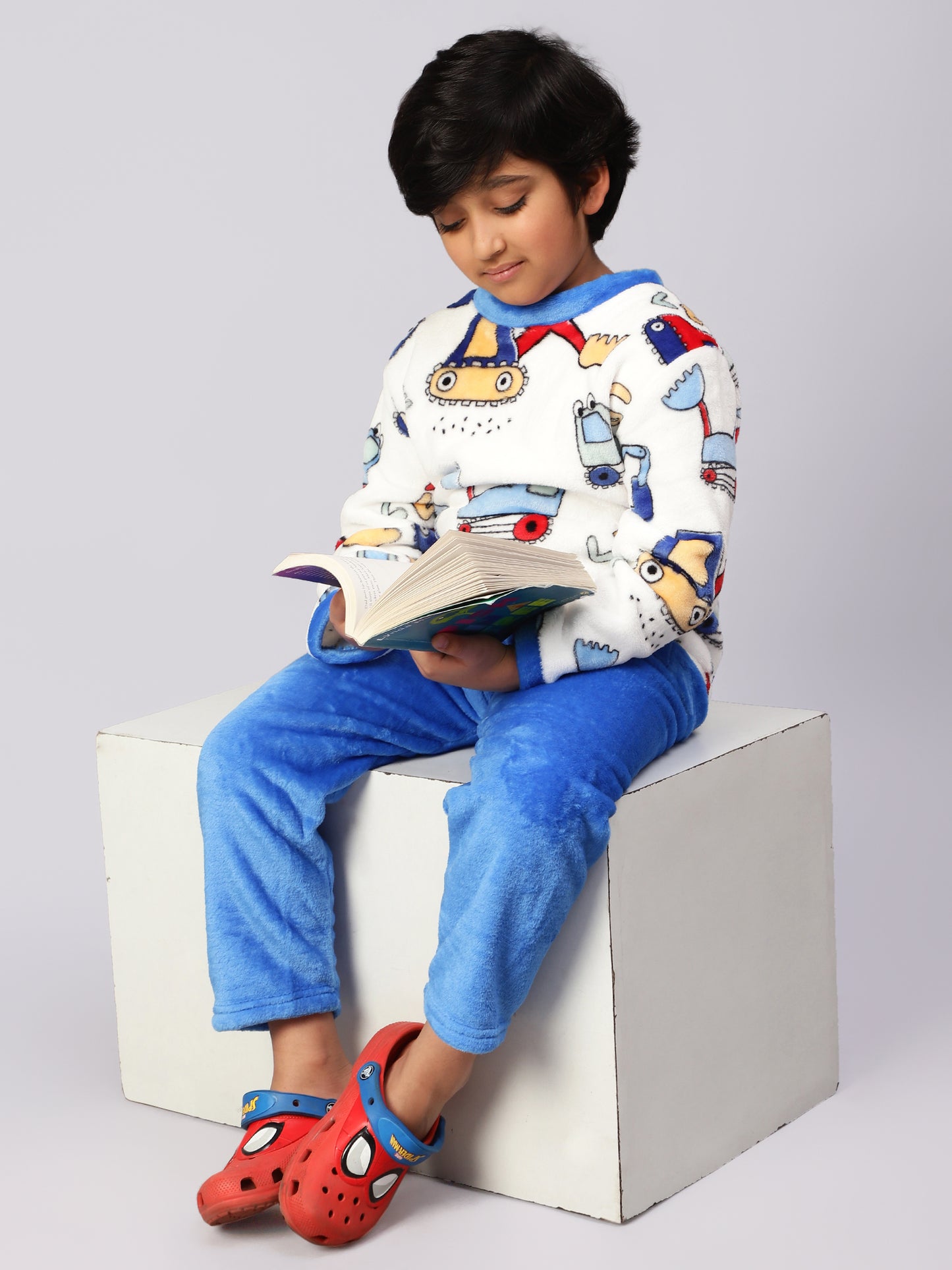 Blue and White Crane Sleep Set- Cozy Winters