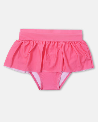 Flamingo Skirt Swim Set- Blue and Pink