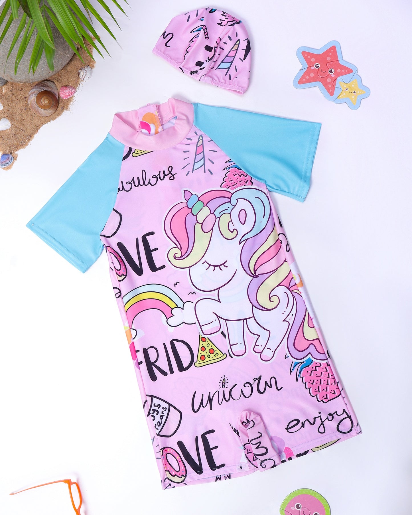 Cute Unicorn  Legsuit- Pink and Blue