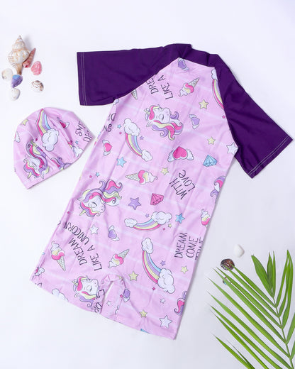 Rainbow Unicorn Legsuit- Purple