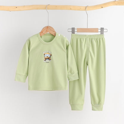 White and Green Dino Sleep Set- Cotton