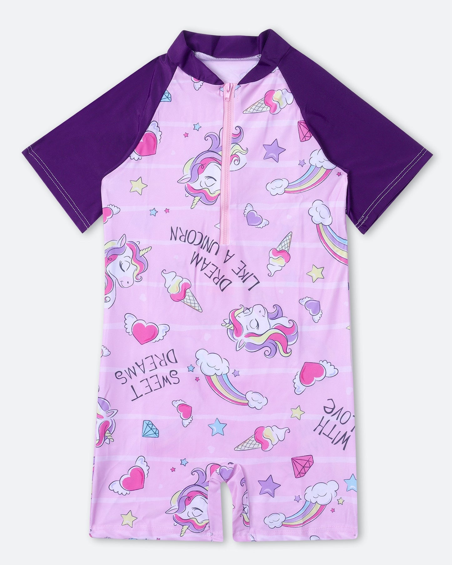 Rainbow Unicorn Legsuit- Purple