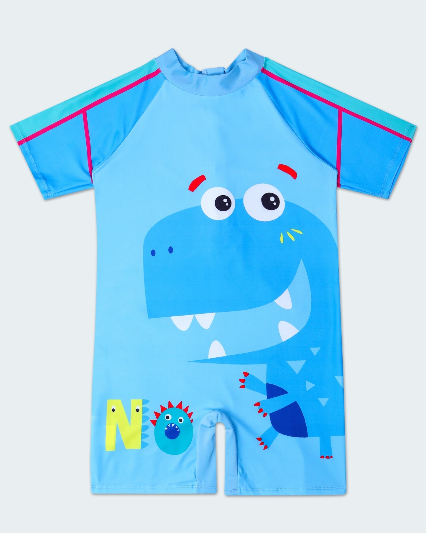 Happy Dino Legsuit- Light Blue